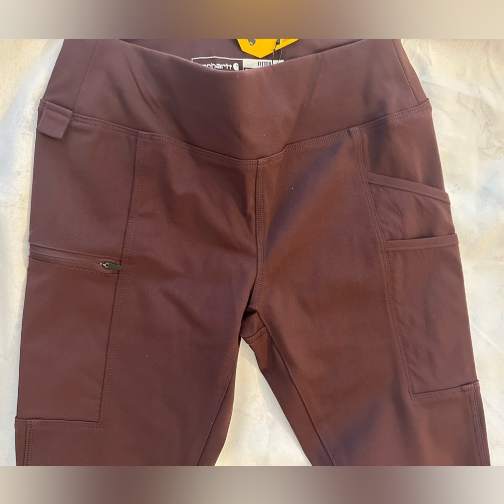 NWT Women’s Carhartt Reddish-Brown High-Waisted Leggings - Picture 3 of 5